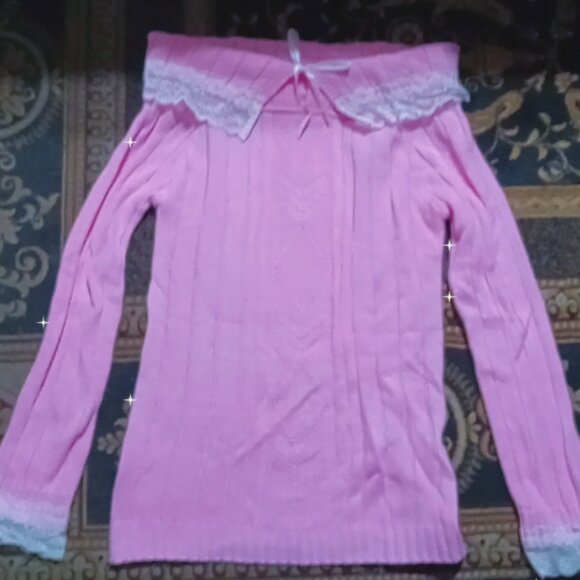 No brand Sweaters - off the shoulder pink sweater